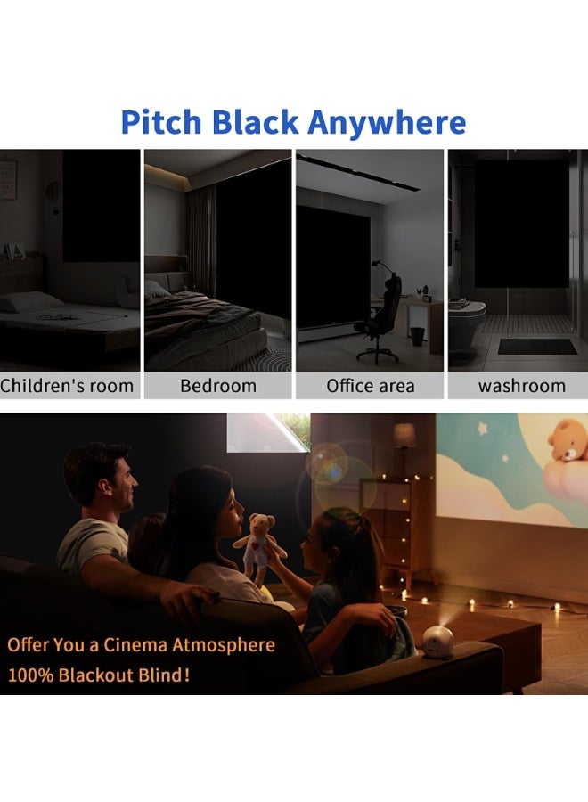 كيل › عرض 146 سم طول 100 سم ستائر معتمة محمولة مع شريط لاصق ذاتي وأدوات لغرفة النوم وغرفة المعيشة والحمام والعلية ستائر معتمة - Image 4